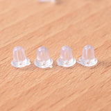 300Pcs Clear Plastic Earplug Backs Silicone Ear Cap for Earrings