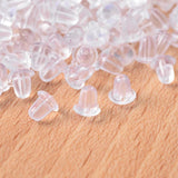 300Pcs Clear Plastic Earplug Backs Silicone Ear Cap for Earrings