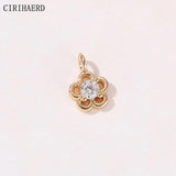 14K Plated Flower Pendant for Necklace Making Supplies