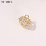 14K Plated Flower Pendant for Necklace Making Supplies