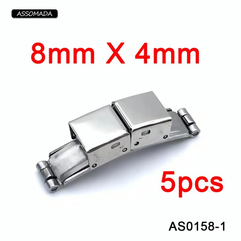 5pcs Stainless Steel Bracelet Clasp Crimp Jaw Hook Watch Band
