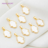 Heart/Bear Charms, Shell Hamsa Pendant, Jewelry Making Supplies