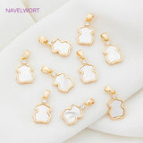 Heart/Bear Charms, Shell Hamsa Pendant, Jewelry Making Supplies