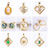 Heart/Bear Charms, Shell Hamsa Pendant, Jewelry Making Supplies