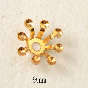 100 PCS KC Gold/ Silver Stamen Flowers Base Filigree Flowers Bead Caps Tray