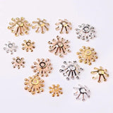 100 PCS KC Gold/ Silver Stamen Flowers Base Filigree Flowers Bead Caps Tray