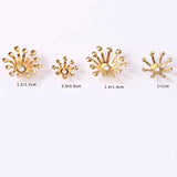 100 PCS KC Gold/ Silver Stamen Flowers Base Filigree Flowers Bead Caps Tray