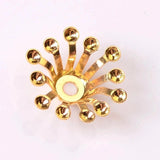 100 PCS KC Gold/ Silver Stamen Flowers Base Filigree Flowers Bead Caps Tray