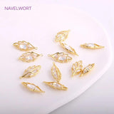 Brass Hollow Leaf Earring Pendants 14K Plating