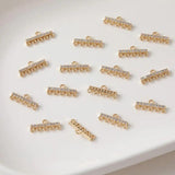 4PCS 14k Plated Crossbar Eardrop with Zircon Diy Earrings