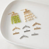 4PCS 14k Plated Crossbar Eardrop with Zircon Diy Earrings