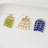 4PCS 14k Plated Crossbar Eardrop with Zircon Diy Earrings
