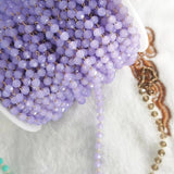 1m Transparent Beaded Chain 4mm Glass Beads Necklace for DIY Crafts