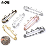 10pcs 50-90mm Brooch Pin With Holes Blank Base Jewelry Making Supplies