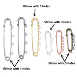 10pcs 50-90mm Brooch Pin With Holes Blank Base Jewelry Making Supplies