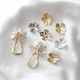 6PCS 14K Plated Flower Petals Pendant for Jewelry Making