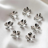 6PCS 14K Plated Flower Petals Pendant for Jewelry Making