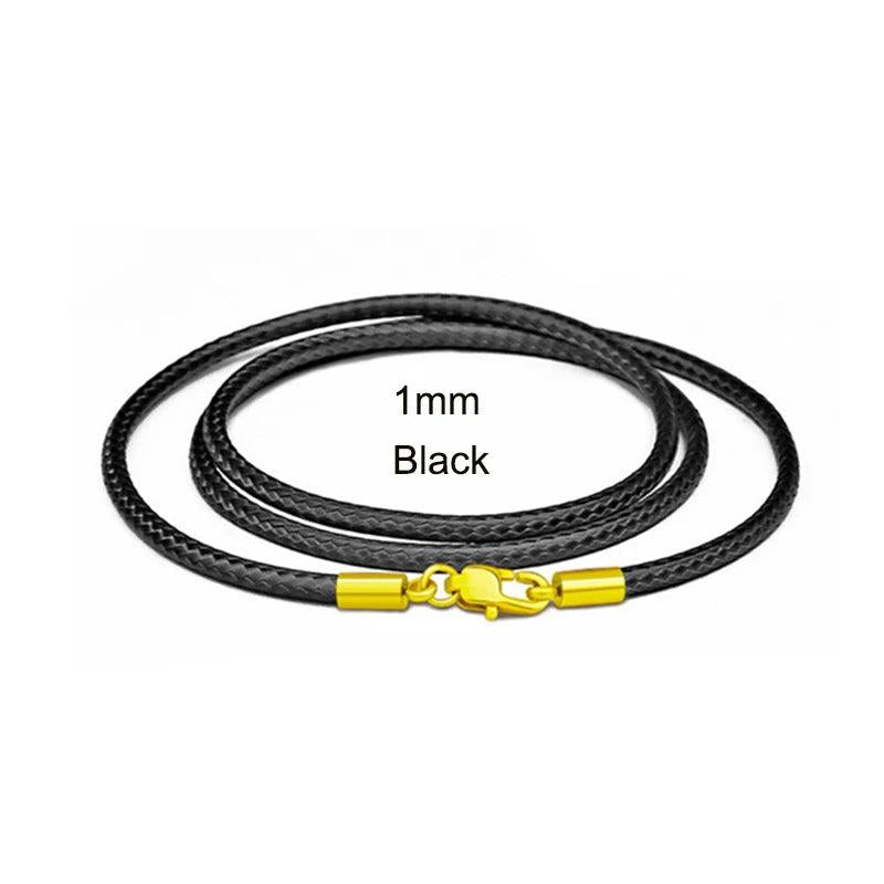 Brown Leather Necklace Choker Braided Rope Chain Cord Stainless Steel Buckle