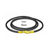 Brown Leather Necklace Choker Braided Rope Chain Cord Stainless Steel Buckle