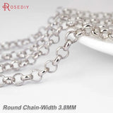2M 1.4-3.8MM Brass Round Link Chains Necklace DIY Jewelry Making Supplies