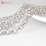 2M 1.4-3.8MM Brass Round Link Chains Necklace DIY Jewelry Making Supplies