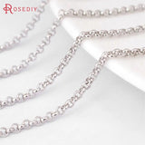 2M 1.4-3.8MM Brass Round Link Chains Necklace DIY Jewelry Making Supplies