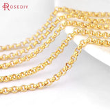 2M 1.4-3.8MM Brass Round Link Chains Necklace DIY Jewelry Making Supplies