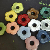 10PCS 27mm Acrylic Half Hole Flower Beads DIY Jewelry Making