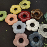 10PCS 27mm Acrylic Half Hole Flower Beads DIY Jewelry Making
