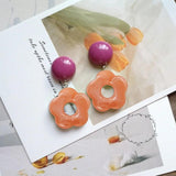10PCS 27mm Acrylic Half Hole Flower Beads DIY Jewelry Making