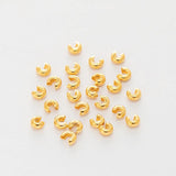 50Pcs Half Crimp Pearl Stainless Steel Knot Covers Spacers Bead DIY Bracelet