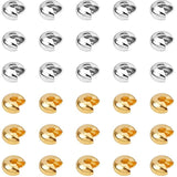 50Pcs Half Crimp Pearl Stainless Steel Knot Covers Spacers Bead DIY Bracelet