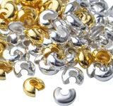 50Pcs Half Crimp Pearl Stainless Steel Knot Covers Spacers Bead DIY Bracelet
