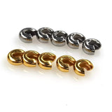 50Pcs Half Crimp Pearl Stainless Steel Knot Covers Spacers Bead DIY Bracelet