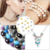 50Pcs Half Crimp Pearl Stainless Steel Knot Covers Spacers Bead DIY Bracelet