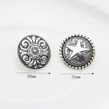CONCHO Zinc Alloy Round Plating Vintage Buttons Charms 3pcs/lot 30MM DIY