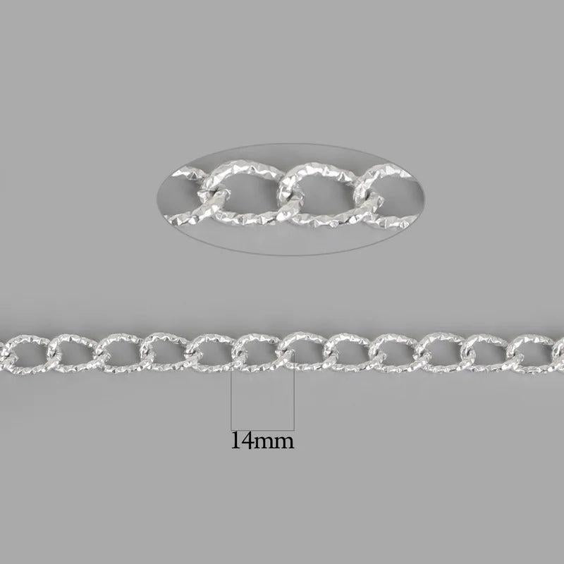 3m/lot 14x9mm Gold/Rhodium Aluminum Chain Necklace for Jewelry Making