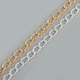 3m/lot 14x9mm Gold/Rhodium Aluminum Chain Necklace for Jewelry Making