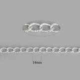 3m/lot 14x9mm Gold/Rhodium Aluminum Chain Necklace for Jewelry Making