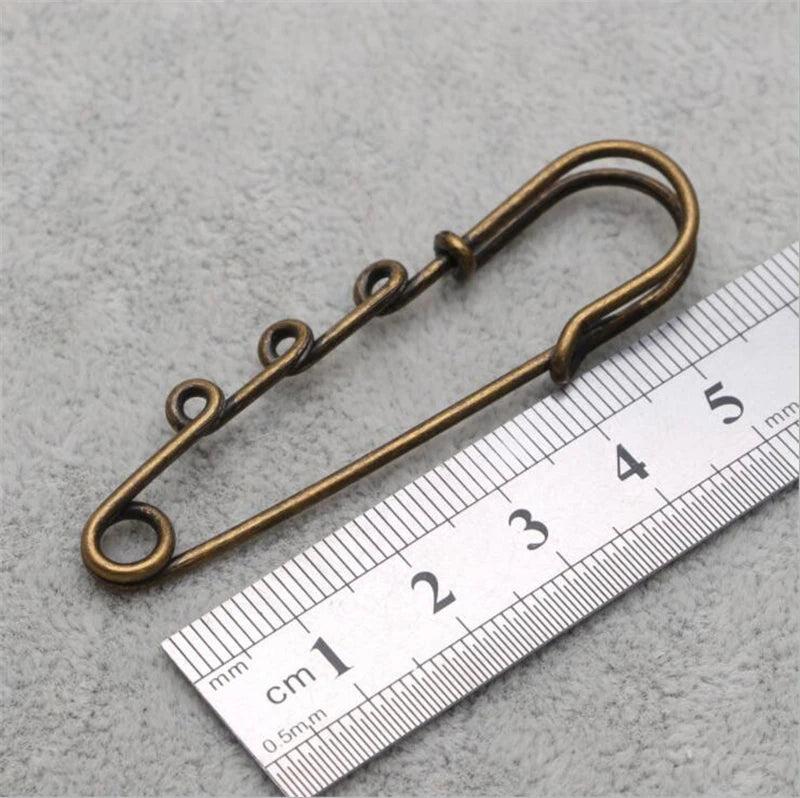 10pcs Hook Claps Safety Pins 70mm Length for DIY Pendants Jewelry Dressmaking