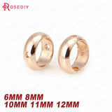 6-12MM 24K Silver Brass Beads Circles Round Through Beads