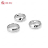 6-12MM 24K Silver Brass Beads Circles Round Through Beads