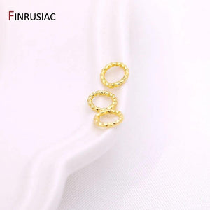 18K Plated Brass Twist-Style Closed Rings for DIY Jewelry Making