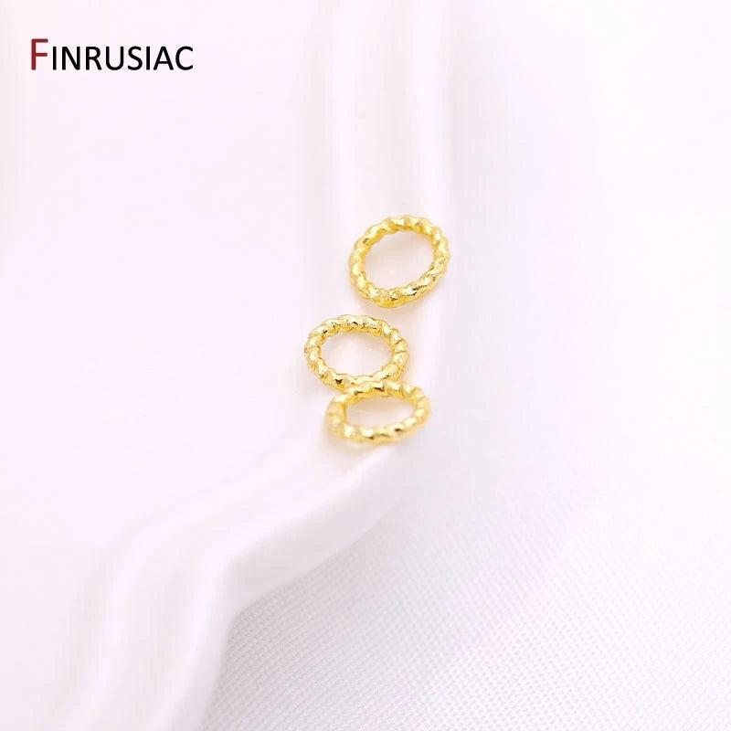 18K Plated Brass Twist-Style Closed Rings for DIY Jewelry Making