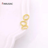 18K Plated Brass Twist-Style Closed Rings for DIY Jewelry Making