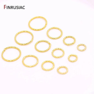 18K Plated Brass Twist-Style Closed Rings for DIY Jewelry Making