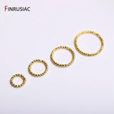 18K Plated Brass Twist-Style Closed Rings for DIY Jewelry Making