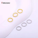 18K Plated Brass Twist-Style Closed Rings for DIY Jewelry Making