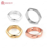 20PCS 18K Brass Hexagon Beads Circles Jewelry Making Findings