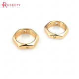 20PCS 18K Brass Hexagon Beads Circles Jewelry Making Findings
